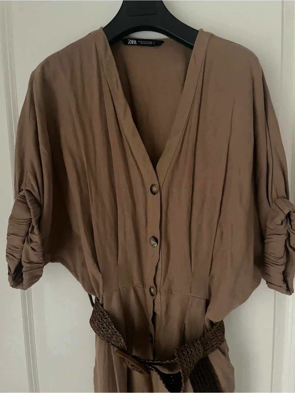 Zara belted linen jumpsuit size M